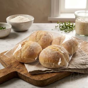 Mittelgefaltete Verpackungsfolie