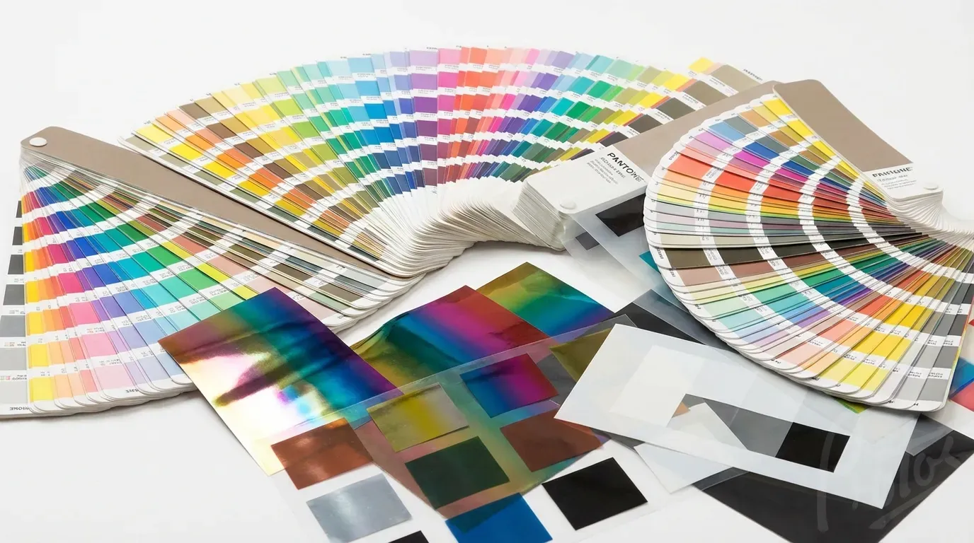 Revision tecnica de arte final mostrando archivo de envase con marcas de sangrado, especificaciones de color y anotaciones listas para imprenta