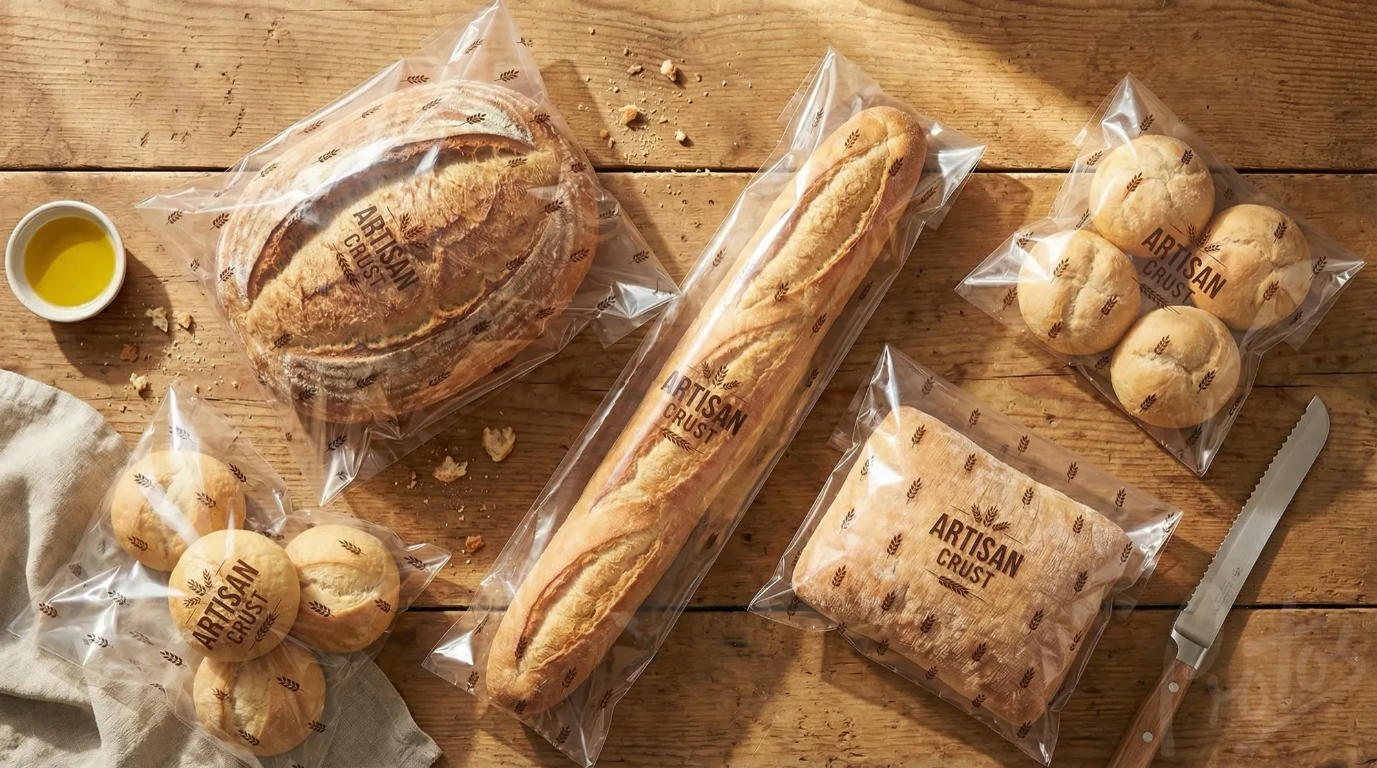 Gamma di prodotti da forno in buste wicket brandizzate